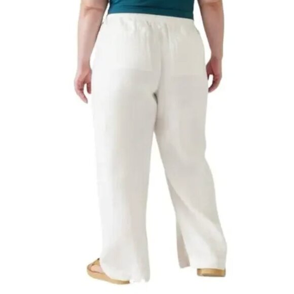 Size 22 (2X) - ATHLETA - Retreat Linen Wide Leg Pant White NEW $99 msrp - Picture 2 of 3